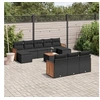 Image de Salon de jardin modulable resine tressee noir 11 pieces x 59 x 69 10 personnes