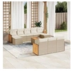 Image de Salon de jardin modulable 10 personnes resine tressee 11 pieces 62 x 59 x 69 cm beige