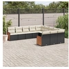 Image de Salon de Jardin avec Coussins 11 pcs, Canapés de Terrasse, Ensemble de Meubles de Patio, Mobilier d'Extérieur, Noir 3228107