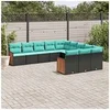 Image de Salon de jardin modulable - Lot de 11 pièces - Résine tressée - Noir