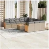 Image de Salon de jardin modulable 11 personnes beige 12 pieces 62 x 55 x 69 cm resine tressee