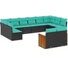 Image de Salon de jardin modulable GENERIQUE 12 pieces resine tressee noir 62 x 55 x 69 cm