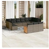 Image de Salon de jardin modulable resine tressee gris 13 pieces x 59 x 69