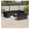 Image de Salon de jardin modulable resine tressee noir 14 pieces x 59 x 69