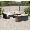 Image de Salon de Jardin avec Coussins 14 pcs, Canapés de Terrasse, Ensemble de Meubles de Patio, Mobilier d'Extérieur, Noir 3228142
