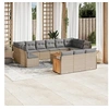 Image de Salon de jardin modulable resine tressee beige 14 pieces 62 x 59 x 69 cm