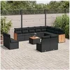 Image de Salon de Jardin avec Coussins 13 pcs, Canapés de Terrasse, Ensemble de Meubles de Patio, Mobilier d'Extérieur, Noir 3228155
