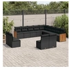 Image de Salon de Jardin avec Coussins 13 pcs, Canapés de Terrasse, Ensemble de Meubles de Patio, Mobilier d'Extérieur, Noir 3228162