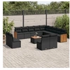 Image de Salon de Jardin avec Coussins 14 pcs, Canapés de Terrasse, Ensemble de Meubles de Patio, Mobilier d'Extérieur, Noir 3228169