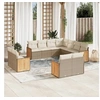 Image de Salon de Jardin avec Coussins 11 pcs, Canapés de Terrasse, Ensemble de Meubles de Patio, Mobilier d'Extérieur, Beige 3228179