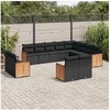 Image de Salon de Jardin avec Coussins 12 pcs, Canapés de Terrasse, Ensemble de Meubles de Patio, Mobilier d'Extérieur, Noir 3228190