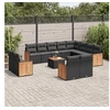 Image de Salon de jardin avec coussins 10 pcs beige résine tressée 3262048