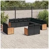Image de Salon de Jardin avec Coussins 13 pcs, Canapés de Terrasse, Ensemble de Meubles de Patio, Mobilier d'Extérieur, Noir 3228204