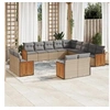 Image de Salon de Jardin avec Coussins 13 pcs, Canapés de Terrasse, Ensemble de Meubles de Patio, Mobilier d'Extérieur, Beige 3228208