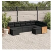 Image de Salon de Jardin avec Coussins 9 pcs, Canapés de Terrasse, Ensemble de Meubles de Patio, Mobilier d'Extérieur, Noir 3228218
