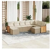 Image de Salon de jardin modulable resine tressee beige 9 pieces 62 x 55 x 69 cm 9 personnes