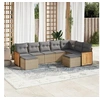 Image de Salon de Jardin avec Coussins 9 pcs, Canapés de Terrasse, Ensemble de Meubles de Patio, Mobilier d'Extérieur, Beige 3228222