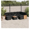 Image de Salon de Jardin avec Coussins 10 pcs, Canapés de Terrasse, Ensemble de Meubles de Patio, Mobilier d'Extérieur, Noir 3228225