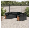 Image de Salon de Jardin avec Coussins 8 pcs, Canapés de Terrasse, Ensemble de Meubles de Patio, Mobilier d'Extérieur, Noir 3228232