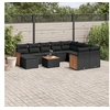 Image de Salon de Jardin avec Coussins 11 pcs, Canapés de Terrasse, Ensemble de Meubles de Patio, Mobilier d'Extérieur, Noir 3228239