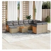 Image de Salon de Jardin avec Coussins 11 pcs, Canapés de Terrasse, Ensemble de Meubles de Patio, Mobilier d'Extérieur, Beige 3228243