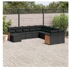 Image de Salon de Jardin avec Coussins 11 pcs, Canapés de Terrasse, Ensemble de Meubles de Patio, Mobilier d'Extérieur, Noir 3228246