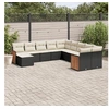 Image de Salon de Jardin avec Coussins 11 pcs, Canapés de Terrasse, Ensemble de Meubles de Patio, Mobilier d'Extérieur, Noir 3228247