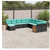 Image de Salon de jardin modulable GENERIQUE noir resine tressee 11 pieces 62 x 55 x 69 cm
