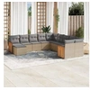 Image de Salon de Jardin avec Coussins 11 pcs, Canapés de Terrasse, Ensemble de Meubles de Patio, Mobilier d'Extérieur, Beige 3228250