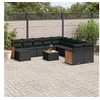 Image de Salon de Jardin avec Coussins 12 pcs, Canapés de Terrasse, Ensemble de Meubles de Patio, Mobilier d'Extérieur, Noir 3228253