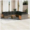 Image de Salon de jardin modulable resine tressee gris 12 pieces x 59 x 69 11 personnes