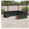 Image de Salon de Jardin avec Coussins 12 pcs, Canapés de Terrasse, Ensemble de Meubles de Patio, Mobilier d'Extérieur, Noir 3228260