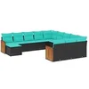 Image de Salon de jardin modulable Lot de 12 pieces resine tressee noir 55 x 62 x 69 cm