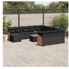 Image de Salon de Jardin avec Coussins 13 pcs, Canapés de Terrasse, Ensemble de Meubles de Patio, Mobilier d'Extérieur, Noir 3228267