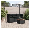 Image de Salon de jardin modulable resine tressee noir 4 pieces 62 x 62 x 69 cm 3 personnes