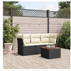 Image de Salon de Jardin avec Coussins 4 pcs, Canapés de Patio, Ensemble de Meubles, Mobilier de Terrasse Extérieur, Noir 3223466