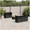 Image de Salon de jardin 6 pcs avec coussins noir résine tressée 3223479