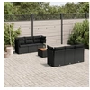 Image de Salon de jardin modulable resine tressee noir 7 pieces 62 x 62 x 69 cm 6 personnes