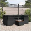 Image de Salon de jardin modulable GENERIQUE resine tressee 7 pieces noir 62 x 62 x 69 cm 6 personnes