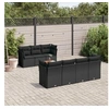 Image de Salon de jardin 8 pcs avec coussins noir résine tressée 3223500