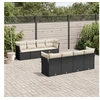Image de Salon de jardin 9 pcs avec coussins noir résine tressée 3223522