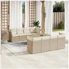 Image de Salon de jardin modulable beige resine tressee 9 pieces 62 x 62 x 69 cm 8 personnes