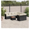 Image de Salon de jardin modulable 9 pieces noir resine tressee 62 x 62 x 69 cm 8 personnes