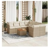 Image de Salon de jardin modulable - 9 pièces - Résine tressée - Beige - 8 personnes