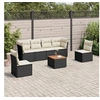Image de Salon de jardin modulable 7 pieces resine tressee 6 personnes 62 x 62 x 69 cm noir