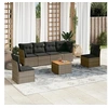 Image de Salon de jardin modulable - Lot de 7 pièces - Résine tressée gris - 6 personnes