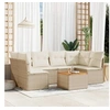 Image de Salon de jardin modulable resine tressee beige 6 personnes 62 x 62 x 69 cm 7 pieces