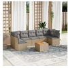 Image de Salon de jardin modulable 7 personnes resine tressee beige 62 x 62 x 69 cm 8 pieces