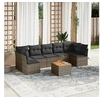 Image de Salon de jardin 8 pcs avec coussins gris résine tressée 3223575