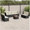 Image de Salon de jardin modulable resine tressee 8 personnes 9 pieces 62 x 62 x 69 cm noir